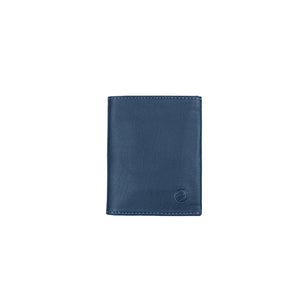 Billetera slim en cuero para hombre, color azul